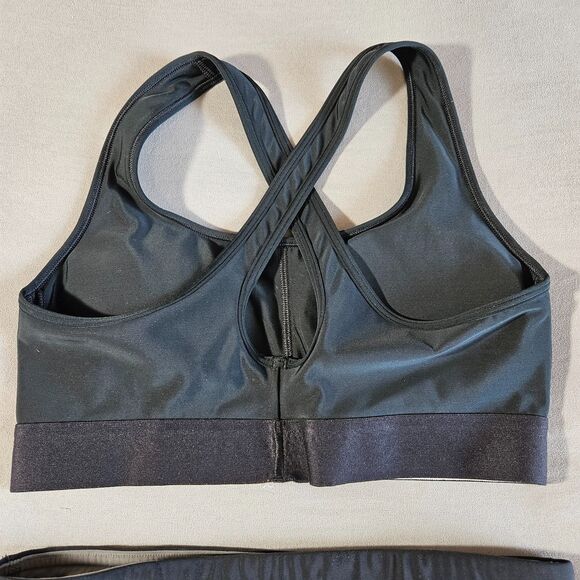 UNDER ARMOUR Workout Sports Bra and Shorts Set Small Black Gym Training Nylon - Picture 6 of 14